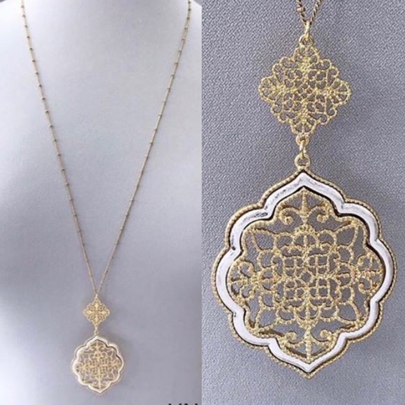 Pomina Jewelry - 1 Left! Statement Necklace with Filigree Medallion